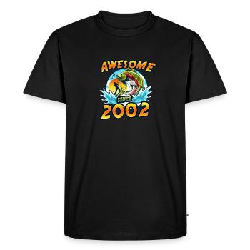 Awesome since 2002. Angel, Angler's birthday - Men's Premium Organic T-Shirt - black - Front - Nico (187cm)