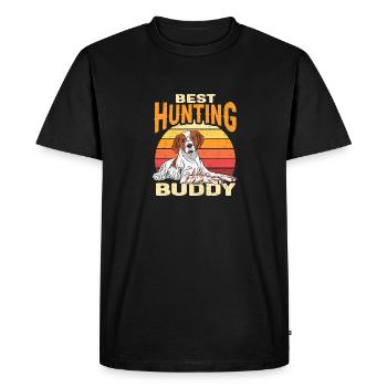Épagneul Breton Épagneul Cadeau - T-shirt Premium bio Homme - noir - Devant - Nico (187cm)