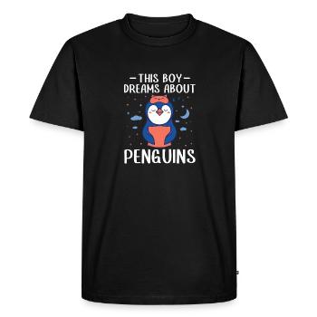 King Penguin Emperor Penguin Penguin Gift - Men's Premium Organic T-Shirt - black - Front - Nico (187cm)