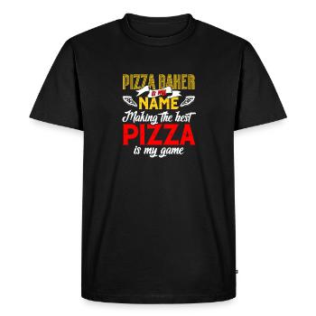 Pizza Baker Pizza Lovers Pizza Gift - Men's Premium Organic T-Shirt - black - Front - Nico (187cm)