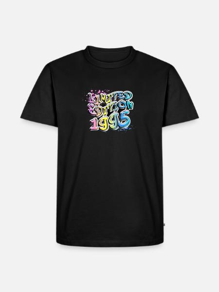 Limited Edition 1995 Graffiti - Männer Premium Bio T-Shirt - Schwarz