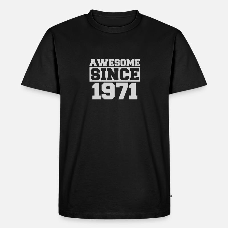 Awesome since 1971 - Männer Premium Bio T-Shirt - Schwarz