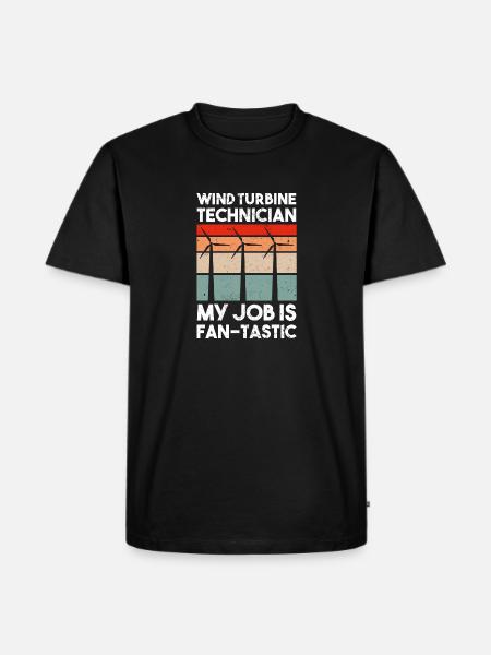 Windturbinentechniker Windpark Windkraft - Männer Premium Bio T-Shirt - Schwarz