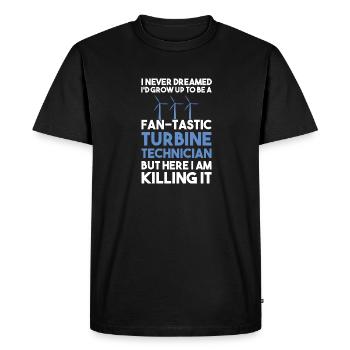 Technicien d’éolienne énergie éolienne de parc éolien - T-shirt Premium bio Homme - noir - Devant - Nico (187cm)