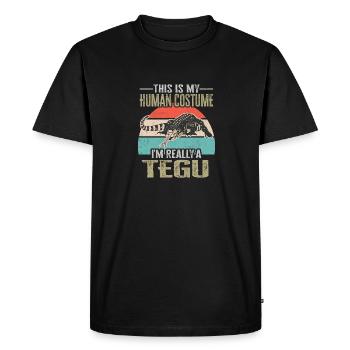 Tegu Lizard Reptile Herpetologist - Men's Premium Organic T-Shirt - black - Front - Nico (187cm)