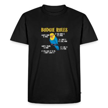 Budgerigar Perruche Oiseau Cadeau pour animaux de compagnie - T-shirt Premium bio Homme - noir - Devant - Nico (187cm)