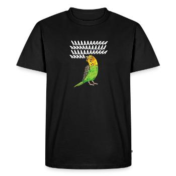 Budgerigar Perruche Oiseau Cadeau pour animaux de compagnie - T-shirt Premium bio Homme - noir - Devant - Nico (187cm)