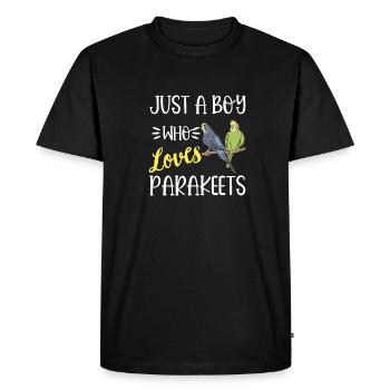 Budgerigar Perruche Oiseau Cadeau pour animaux de compagnie - T-shirt Premium bio Homme - noir - Devant - Nico (187cm)