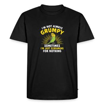 Budgerigar Perruche Oiseau Cadeau pour animaux de compagnie - T-shirt Premium bio Homme - noir - Devant - Nico (187cm)