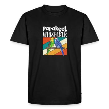 Budgerigar Perruche Oiseau Cadeau pour animaux de compagnie - T-shirt Premium bio Homme - noir - Devant - Nico (187cm)