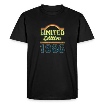 Edition Limitée Millésime 1986 - T-shirt Premium bio Homme - noir - Devant - Nico (187cm)