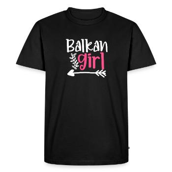 Balkan Girl Croatie Albanie Kosovo Bosnie - T-shirt Premium bio Homme - noir - Devant - Nico (187cm)