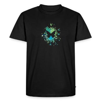 Éclaboussure de couleur papillon - T-shirt Premium bio Homme - noir - Devant - Nico (187cm)