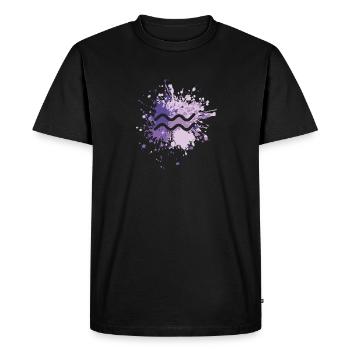 Zodiac Aquarius Icon Color Splash - Men's Premium Organic T-Shirt - black - Front - Nico (187cm)
