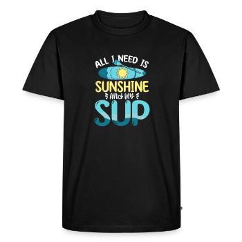 Tout ce dont j’ai besoin, c’est de soleil et de mon SUP Stand-up Paddle - T-shirt Premium bio Homme - noir - Devant - Nico (187cm)