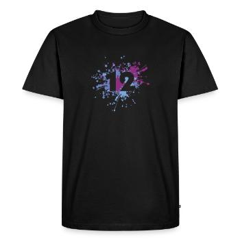 Splash couleur numéro 12 - T-shirt Premium bio Homme - noir - Devant - Nico (187cm)