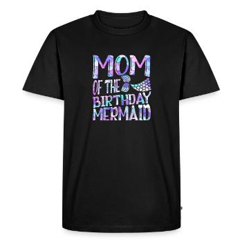 Mom Of The Birthday Mermaid Mythical Creature Fin - Men's Premium Organic T-Shirt - black - Front - Nico (187cm)