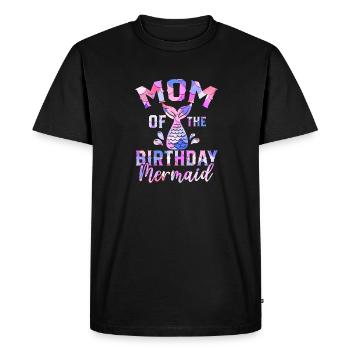 Mom Of The Birthday Mermaid Mythical Creature Fin - Men's Premium Organic T-Shirt - black - Front - Nico (187cm)
