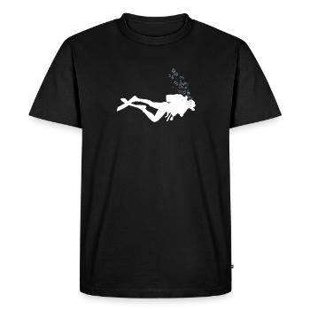 Plongeurs sous-marins sous l’eau avec des bulles d’air - T-shirt Premium bio Homme - noir - Devant - Nico (187cm)