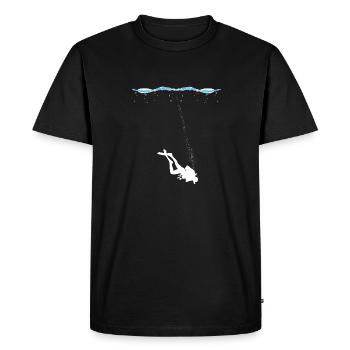 Plongeurs sous-marins sous l’eau avec des bulles d’air - T-shirt Premium bio Homme - noir - Devant - Nico (187cm)
