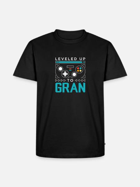 Leveled Up to Gran Gamer Grandma Gaming Grandmom - Men's Premium Organic T-Shirt - black