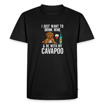 Cavapoo Cavoodle Capoodle Dog - Men's Premium Organic T-Shirt - black - Front - Nico (187cm)