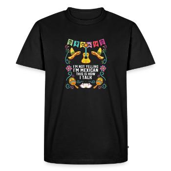 Je ne crie pas, je suis mexicain, c’est comme ça que je parle - T-shirt Premium bio Homme - noir - Devant - Nico (187cm)