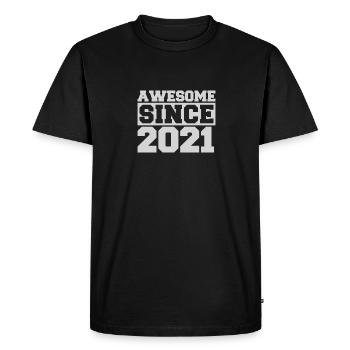 Awesome since 2021 - Men's Premium Organic T-Shirt - black - Front - Nico (187cm)