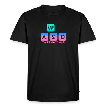 This Is How I Move Keyboard Computer Keys Saying - Men's Premium Organic T-Shirt - black - Front - Nico (187cm)