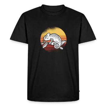 Lézard Reptile Herpétologie Herpétologiste Rétro Vin - T-shirt Premium bio Homme - noir - Devant - Nico (187cm)