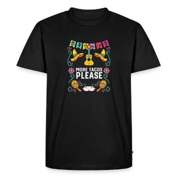 Plus de tacos S’il vous plaît Taco Eater Mexican Food Foodie - T-shirt Premium bio Homme - noir - Devant - Nico (187cm)