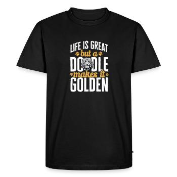 Goldendoodle Doodle Dog - Men's Premium Organic T-Shirt - black - Front - Nico (187cm)