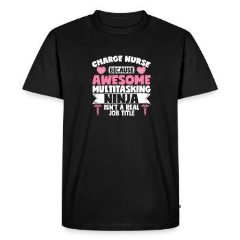 Infirmière de service Médecine infirmière - T-shirt Premium bio Homme - noir - Devant - Nico (187cm)