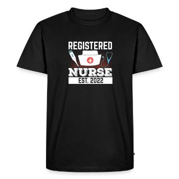 Infirmière autorisée Est 2022 RN Krankenp - T-shirt Premium bio Homme - noir - Devant - Nico (187cm)