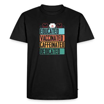Formé vacciné caféiné malade - T-shirt Premium bio Homme - noir - Devant - Nico (187cm)