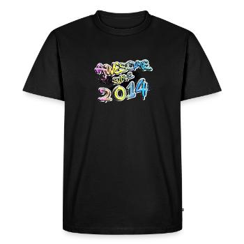 Awesome since 2014 - Men's Premium Organic T-Shirt - black - Front - Nico (187cm)