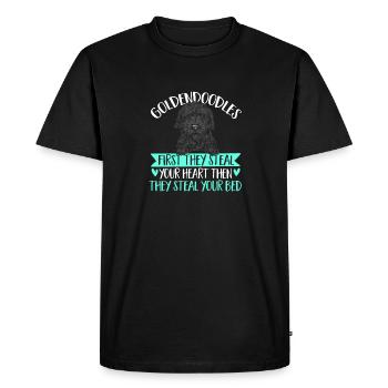 Chien Doodle Black Goldendoodle - T-shirt Premium bio Homme - noir - Devant - Nico (187cm)