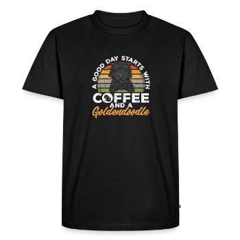 Chien Doodle Black Goldendoodle - T-shirt Premium bio Homme - noir - Devant - Nico (187cm)