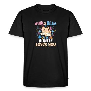 Pink or Blue Auntie Loves You Best Aunt Ever Aunt - Men's Premium Organic T-Shirt - black - Front - Nico (187cm)