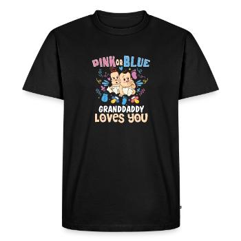Pink or Blue Granddaddy Loves You Best Grandpa - Men's Premium Organic T-Shirt - black - Front - Nico (187cm)