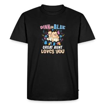 Rose ou bleu La grand-tante tante t’aime mieux - T-shirt Premium bio Homme - noir - Devant - Nico (187cm)