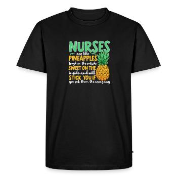 Nurses are like pineapple nurse - Men's Premium Organic T-Shirt - black - Front - Nico (187cm)