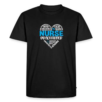 Importance infirmière - T-shirt Premium bio Homme - noir - Devant - Nico (187cm)