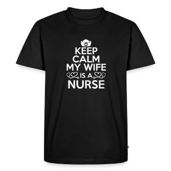 Nurse Husband Wife Nursing Paa - Men's Premium Organic T-Shirt - black - Front - Nico (187cm)