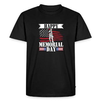 Happy Memorial Day USA American Flag Controversy - Men's Premium Organic T-Shirt - black - Front - Nico (187cm)