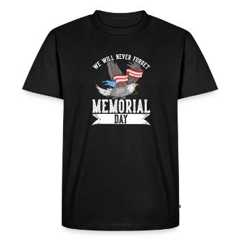 Memorial Day We Will Never Forget Military Vete - Men's Premium Organic T-Shirt - black - Front - Nico (187cm)
