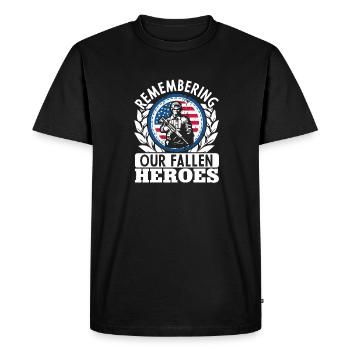 Memorial Day Commemoration of Our Fallen Heroes - Men's Premium Organic T-Shirt - black - Front - Nico (187cm)