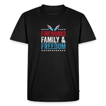 Memorial Day Fireworks on 4 July Family and Freihe - Men's Premium Organic T-Shirt - black - Front - Nico (187cm)