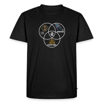 Life Universe Everything 42 Answer - Men's Premium Organic T-Shirt - black - Front - Nico (187cm)