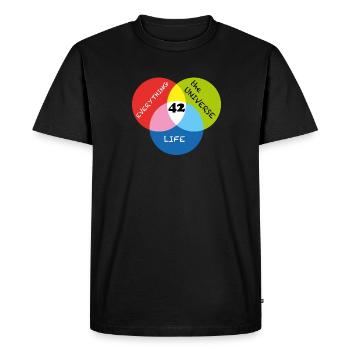 Life Universe Everything 42 Answer - Men's Premium Organic T-Shirt - black - Front - Nico (187cm)